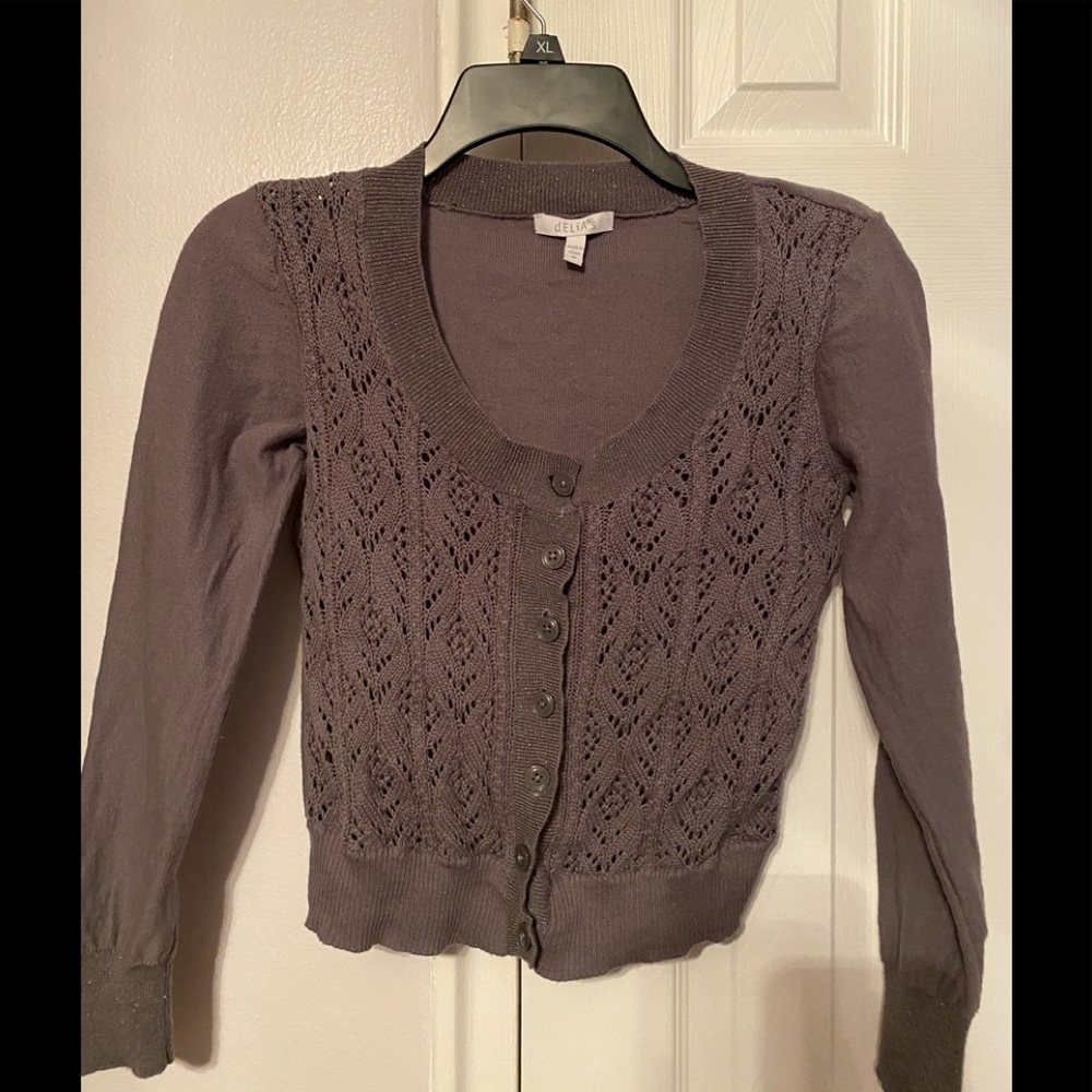 Delia’s Metallic accents sweater